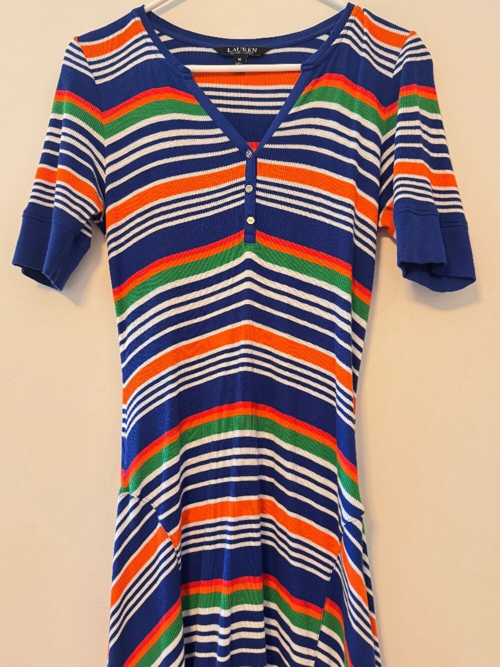 Lauren Ralph Lauren Multicolor Striped High-Low dress size Medium